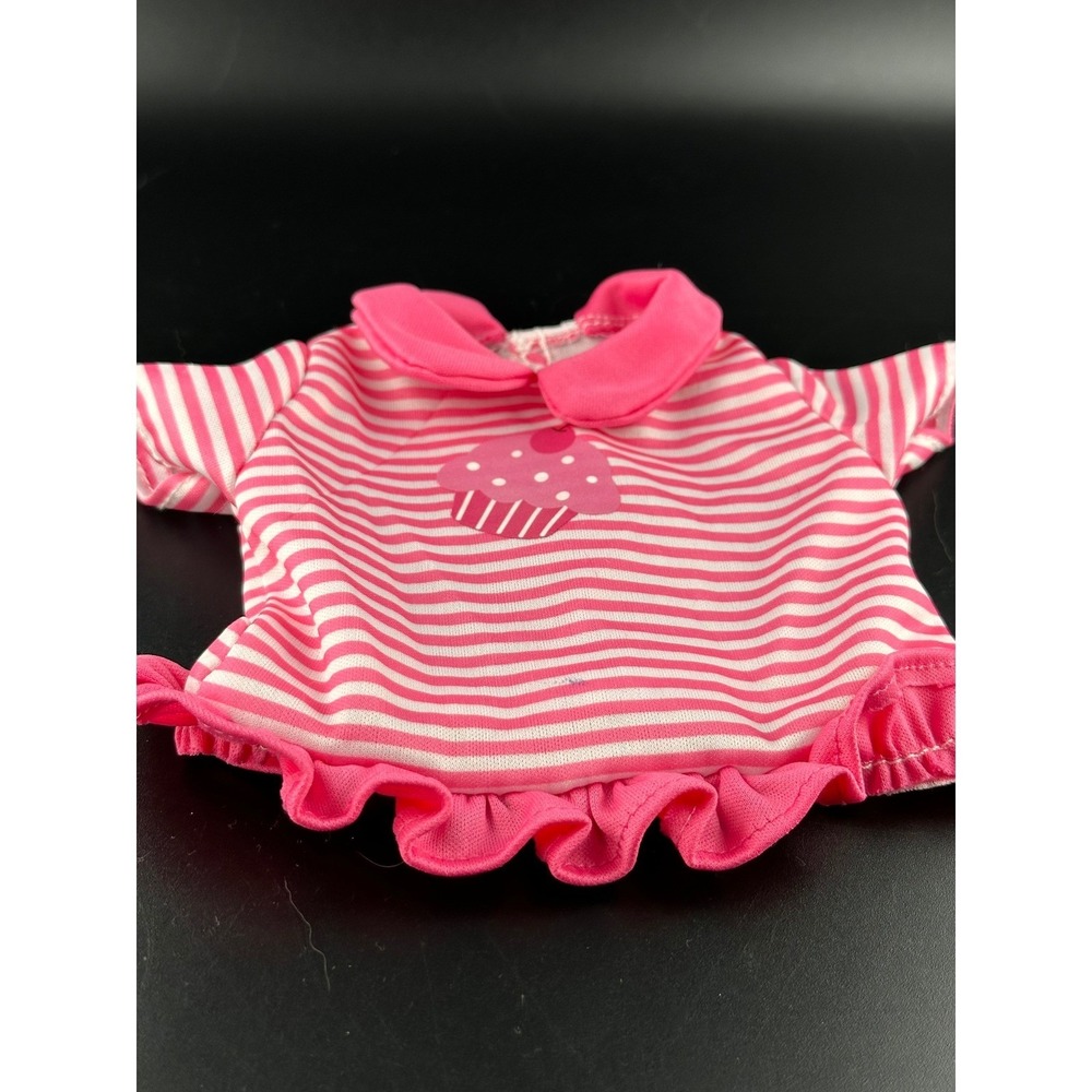 Doll Shirt‎ Pink White Stripes Cupcake Unbranded